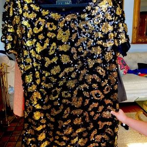 Sequin leopard cheetah animal mini cocktail dress